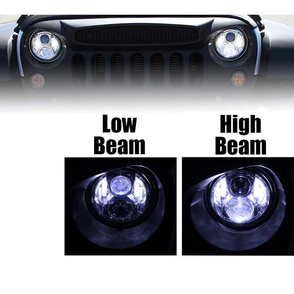 Xprite USA, Xprite 7" 90W Chrome G5 CREE LED Headlights Jeep Wrangler (1997-2018) HL-R7IN-CR-G5