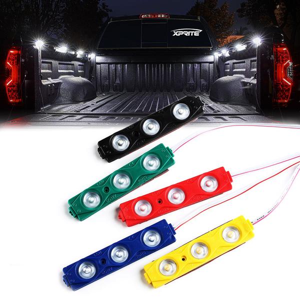 Xprite USA, Xprite 8 LED Rock Light Pods Truck Bed Lighting Kit w/ Switch - Blue/Green/Purple/Pink/Red/White/Yellow