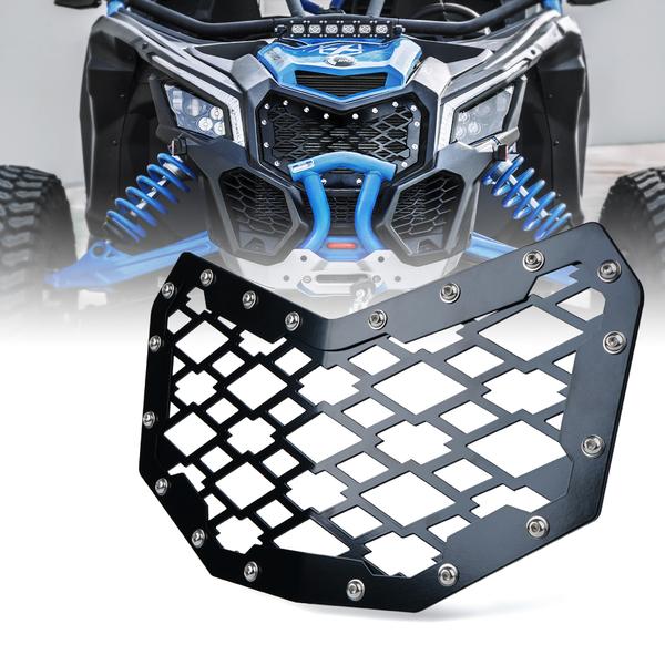 Xprite USA, Xprite Black Steel Mesh Grille Can-Am Maverick X3 (2017-2018) w/ Badge - UTV-CG-G1