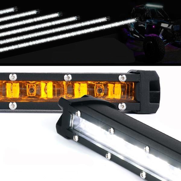 Xprite USA, Xprite LED Light Bar w/ Amber Backlight (Single Row) Sunrise Series - 8"/20"/22"/26"/32"/42"/44"/50"