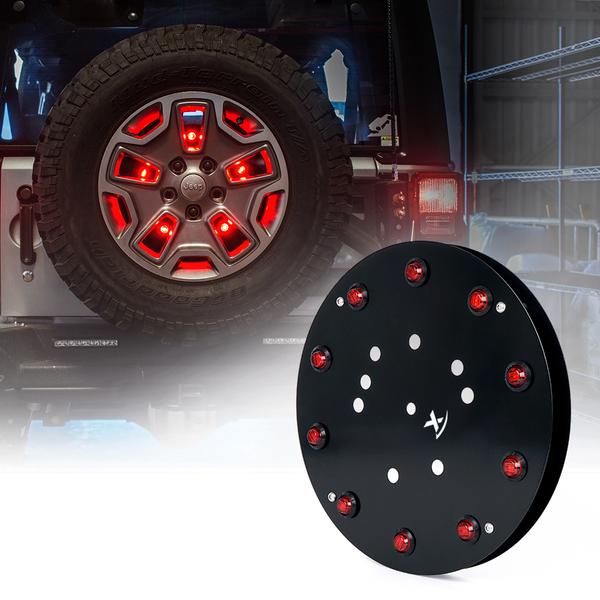 Xprite USA, Xprite Spare Tire LED Brake Light  Jeep Wrangler (2007-2018) 12.5" Vortex Series - TL-JK-WHEEL-G1