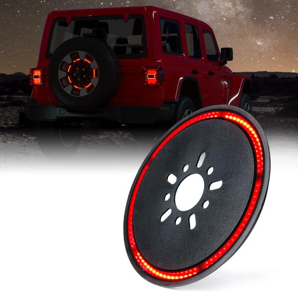 Xprite USA, Xprite Spare Tire LED Brake Light Jeep Wrangler JL (2018-2020 ) 14" Cyclone Series - TL-JL-WHEEL-G1