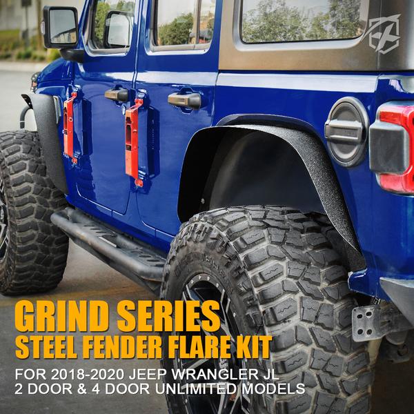 Xprite USA, Xprite Steel Fender Flare Kit Jeep Wrangler JL (2018-2020) Grind Series - ZS-0120-JL-G1