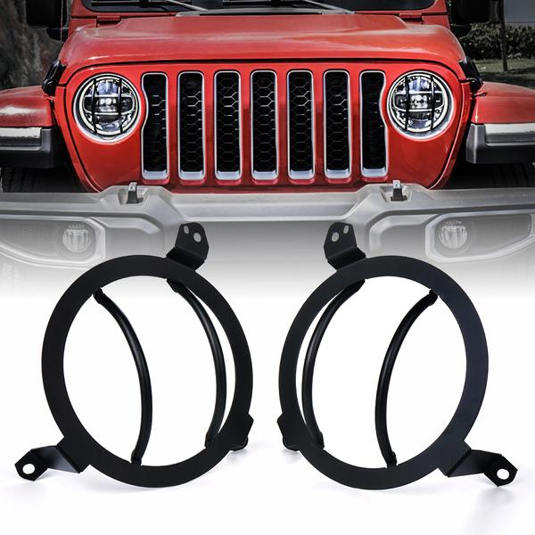 Xprite USA, Xprite Steel Headlight Guards Jeep Wrangler JL / Gladiator JT (2018-2020) Black - ZS-0105K