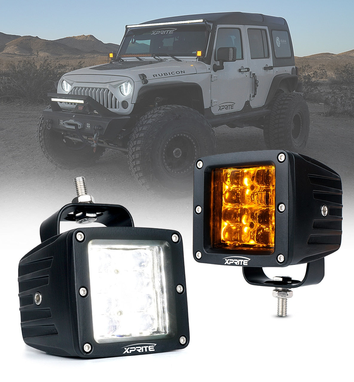 Xprite USA, Xprite Sunrise Series 3" LED Spot Light w/ Blue Backlight  - Clear or Amber