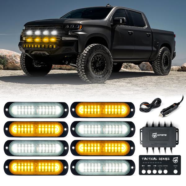 Xprite USA, Xprite Tactical 12 Series LED Marker Strobe Lights (set of 8) White-Amber / Amber / Mixed