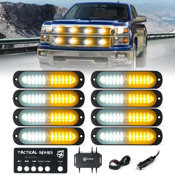 Xprite USA, Xprite Tactical 12 Series LED Marker Strobe Lights (set of 8) White-Amber / Amber / Mixed