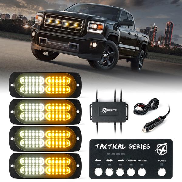 Xprite USA, Xprite Tactical 24 Series LED Marker Strobe Lights (Set of 6) Red-Blue/White-Amber/Amber/Mixed