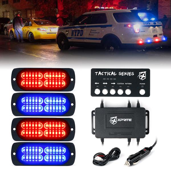 Xprite USA, Xprite Tactical 24 Series LED Marker Strobe Lights (Set of 6) Red-Blue/White-Amber/Amber/Mixed