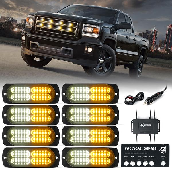 Xprite USA, Xprite Tactical 24 Series LED Marker Strobe Lights (Set of 8) Red-Blue/White-Amber/Amber/Mixed