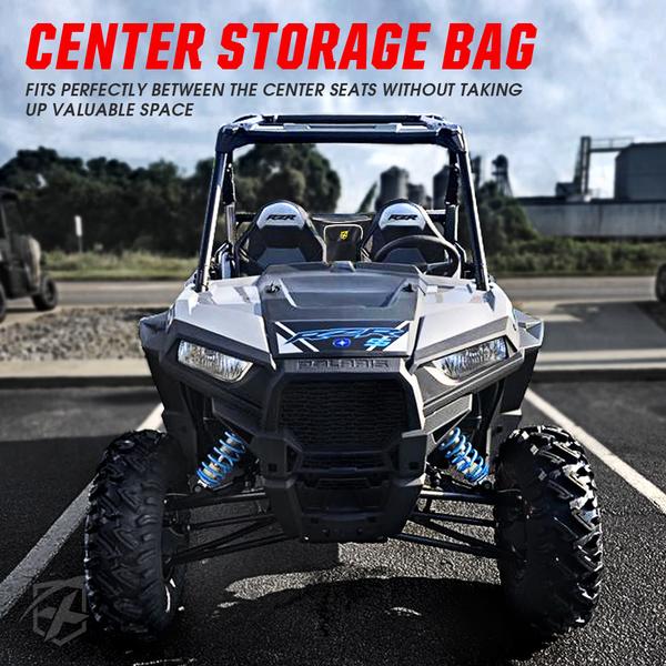 Xprite USA, Xprite UTV Center Seat Storage Bag Polaris Razor/570/800/S 900/1000/XP/Turbo - Red / White