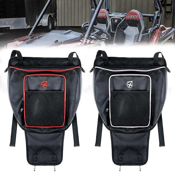 Xprite USA, Xprite UTV Center Seat Storage Bag Polaris Razor/570/800/S 900/1000/XP/Turbo - Red / White