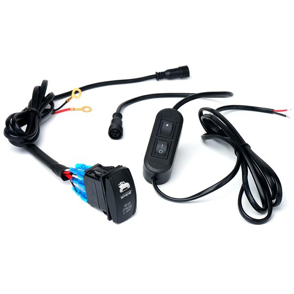 Xprite USA, Xprite Wiring Harness For LED Chase Rear Strobe Light Bars (with 2 Switches) UTV-RSL-G2-HARNESS