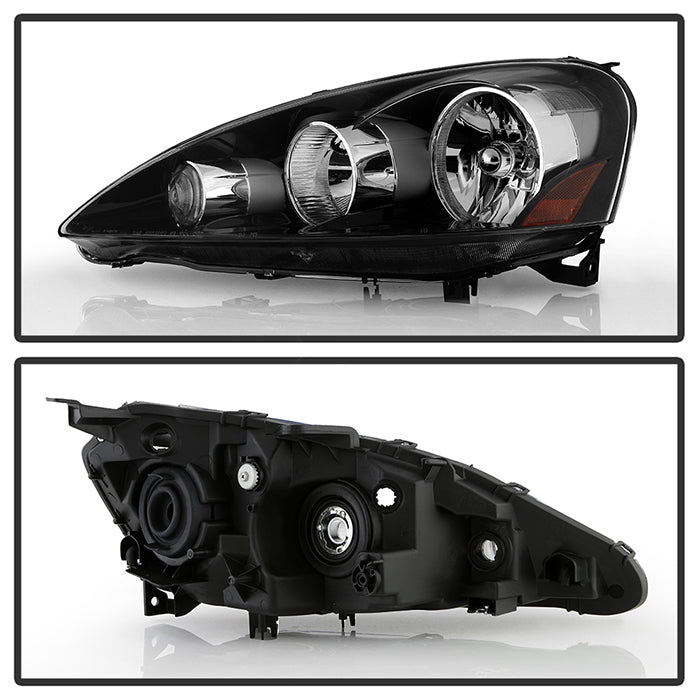 Xtune, Xtune Crystal Headlights Acura RSX (05-06) [OEM Style] Black w/ Amber Turn Signal Lights