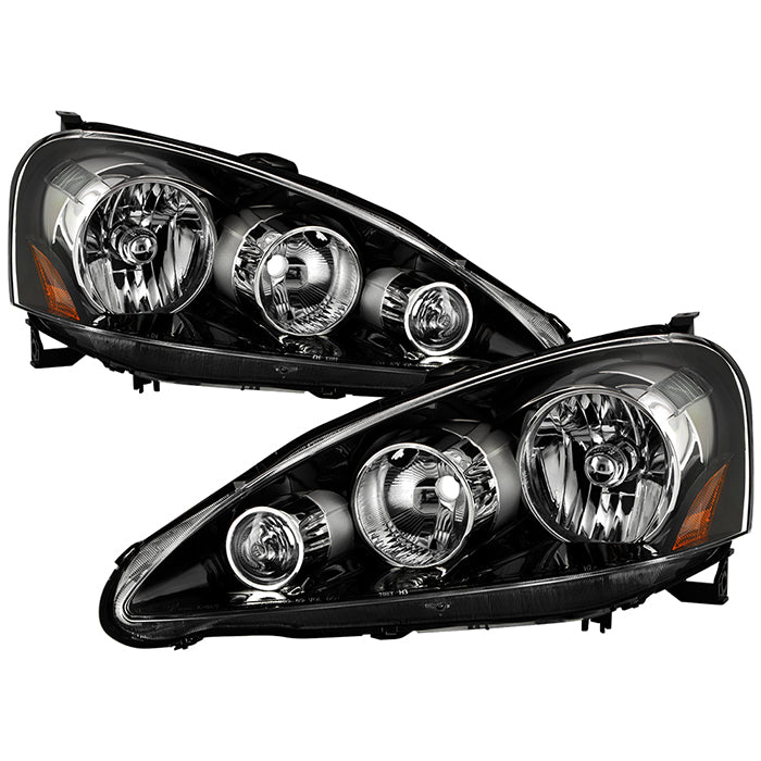 Xtune, Xtune Crystal Headlights Acura RSX (05-06) [OEM Style] Black w/ Amber Turn Signal Lights