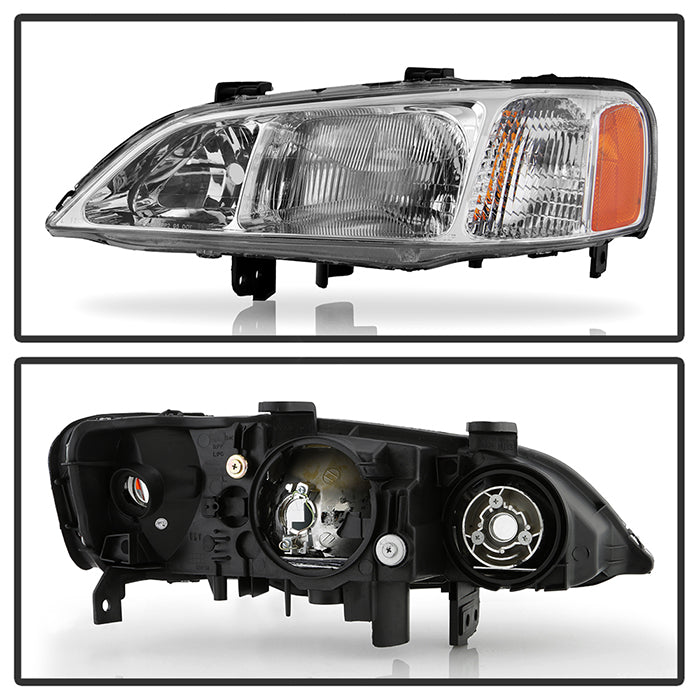 Xtune, Xtune Crystal Headlights Acura TL (99-01) [OEM Style] Chrome w/ Amber Turn Signal Lights