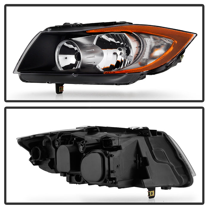 Xtune, Xtune Crystal Headlights BMW E90 3 Series (06-08) [Halogen Only] Black w/ Amber Turn Signal Light