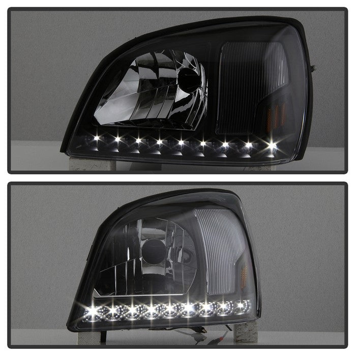 Xtune, Xtune Crystal Headlights Cadillac Deville (00-05) Black or Chrome w/ Amber Turn Signal Light