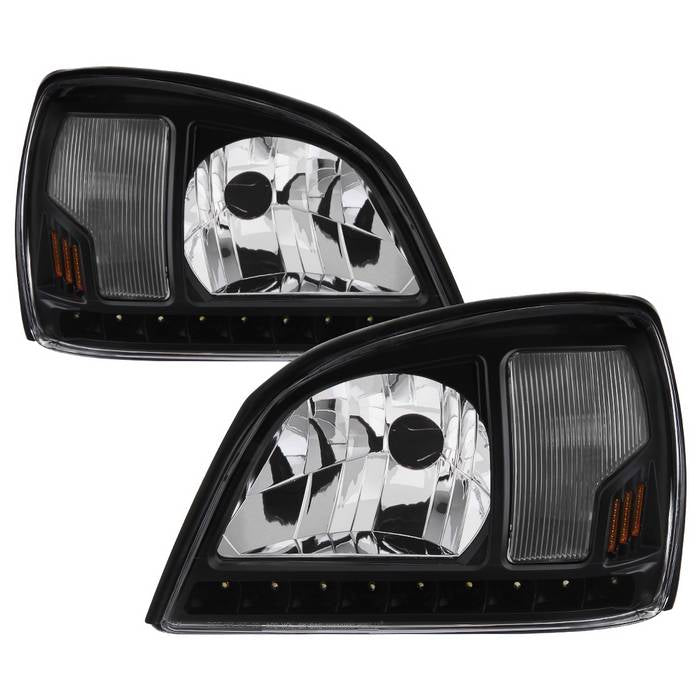 Xtune, Xtune Crystal Headlights Cadillac Deville (00-05) Black or Chrome w/ Amber Turn Signal Light