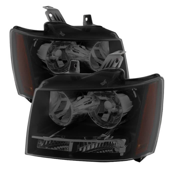 Xtune, Xtune Crystal Headlights Chevy Avalanche (07-14) Black or Black Smoked w/ Amber Turn Signal Light