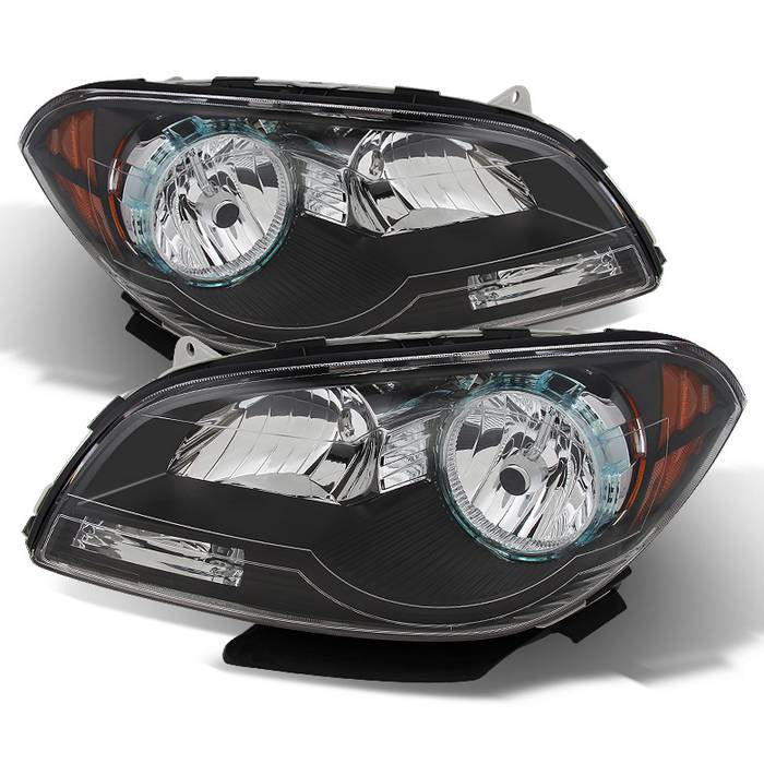 Xtune, Xtune Crystal Headlights Chevy Malibu (08-12) Black w/ Amber Turn Signal Light