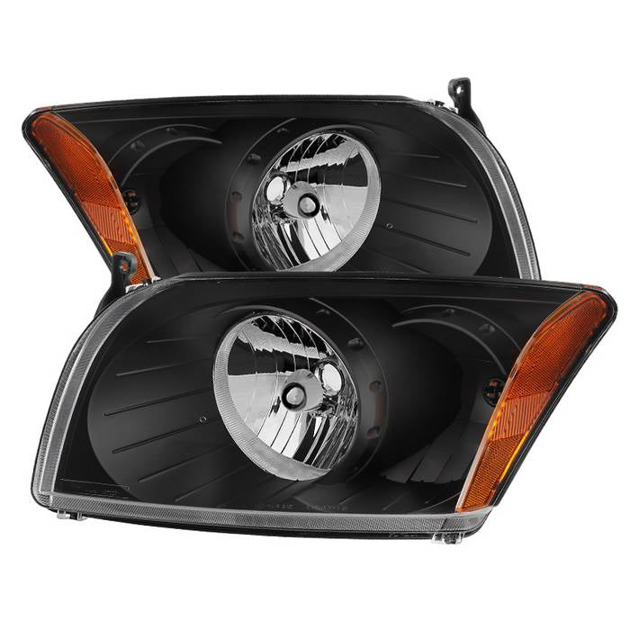 Xtune, Xtune Crystal Headlights Dodge Caliber (07-12) Black w/ Amber Signal Light