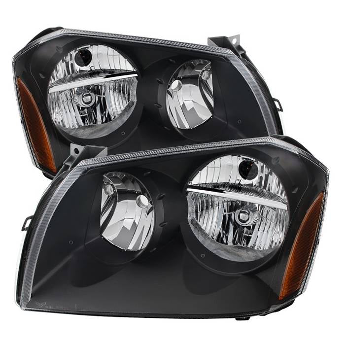 Xtune, Xtune Crystal Headlights Dodge Magnum (05-07) Black/ Chrome/ Black Smoked w/ Amber Corner Lights