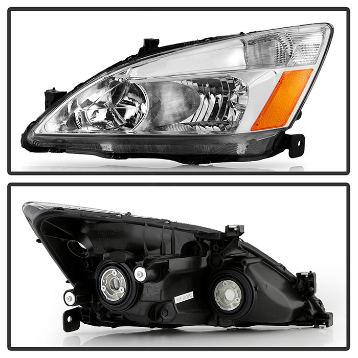 Xtune, Xtune Crystal Headlights Honda Accord (03-07) Chrome w/ Amber Turn Signal Lights