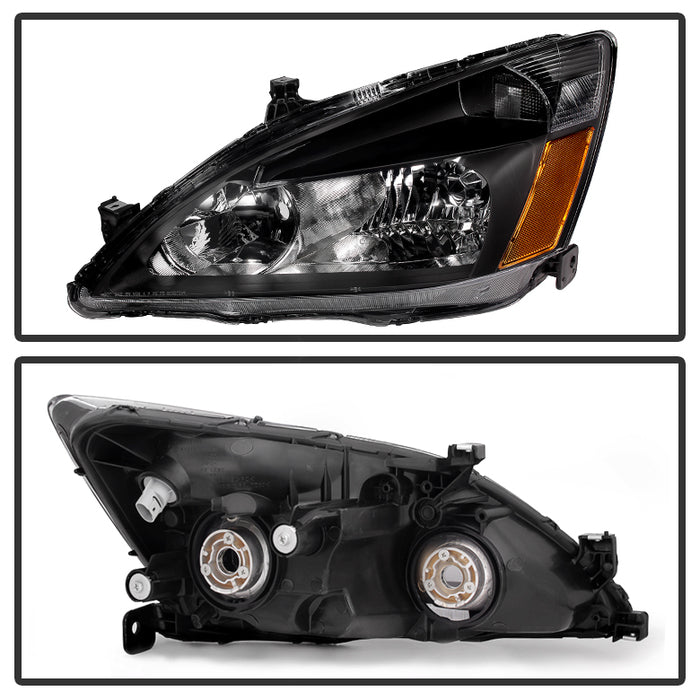 Xtune, Xtune Crystal Headlights Honda Accord (2003-2007) Black w/ Amber