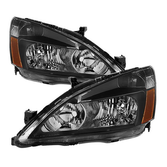 Xtune, Xtune Crystal Headlights Honda Accord (2003-2007) Black w/ Amber