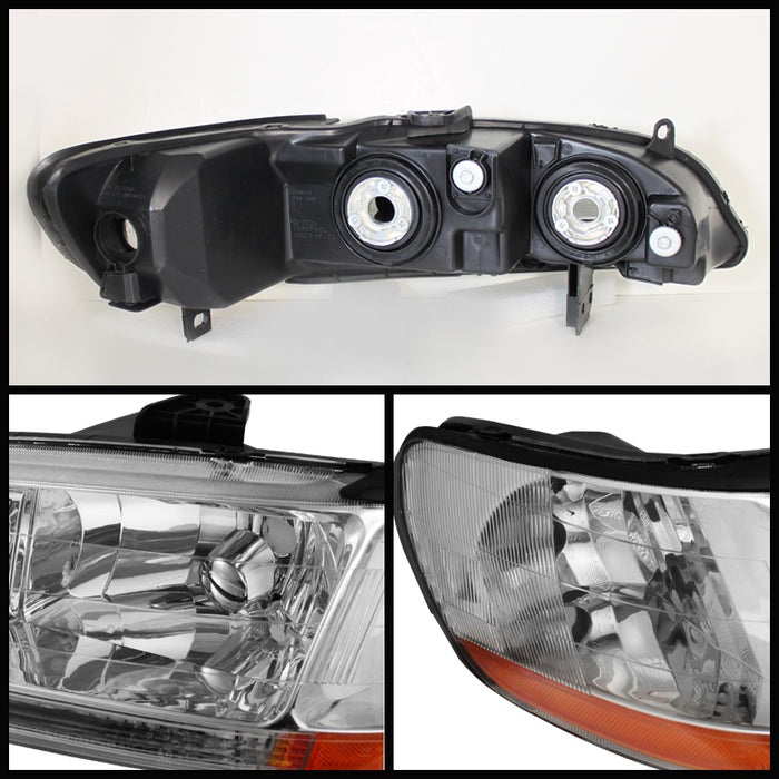 Xtune, Xtune Crystal Headlights Honda Accord (98-02) Chrome w/ Amber Turn Signal Lights