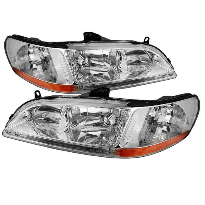 Xtune, Xtune Crystal Headlights Honda Accord (98-02) Chrome w/ Amber Turn Signal Lights