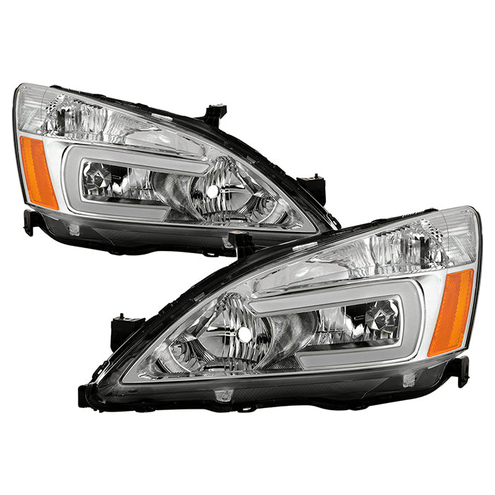 Xtune, Xtune Crystal Headlights Honda Accord Coupe/Sedan (03-07) [w/ LED DRL Lights] Black or Chrome