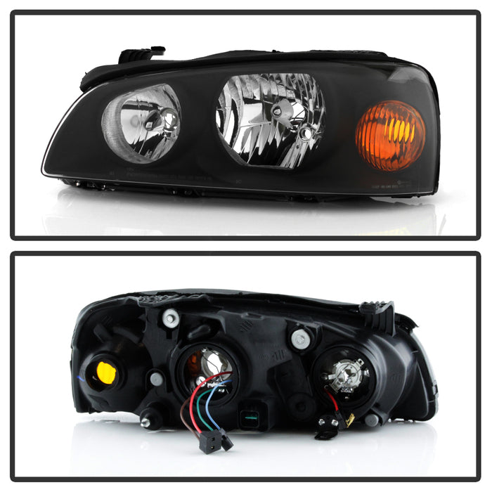 Xtune, Xtune Crystal Headlights Hyundai Elantra (04-06) [Halogen Models Only] Black w/ Amber Corner Lights