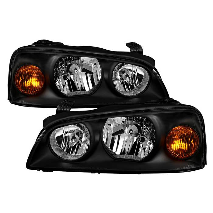 Xtune, Xtune Crystal Headlights Hyundai Elantra (04-06) [Halogen Models Only] Black w/ Amber Corner Lights