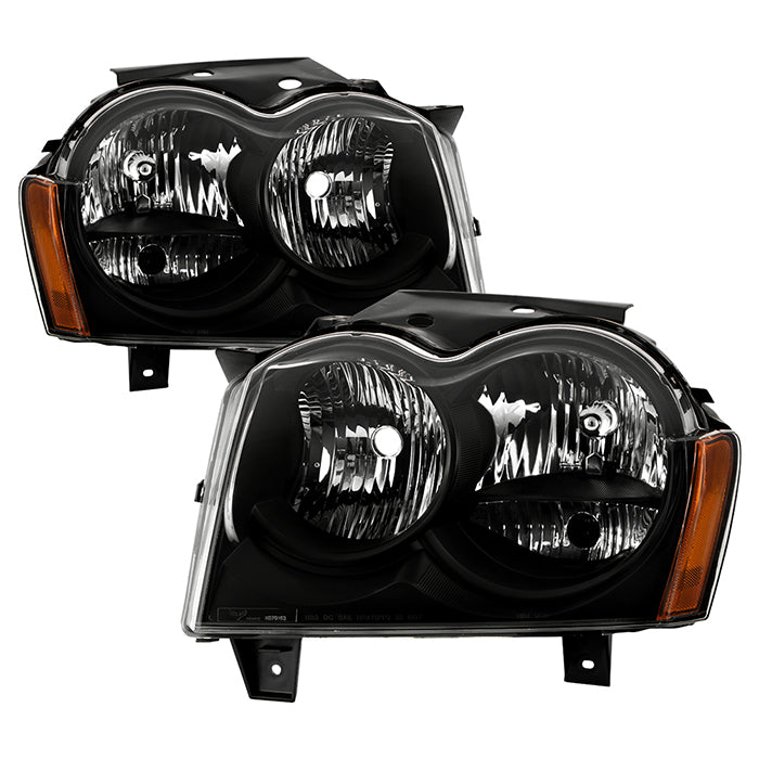 Xtune, Xtune Crystal Headlights Jeep Grand Cherokee (05-07) Black or Chrome w/ Amber Corner Lights