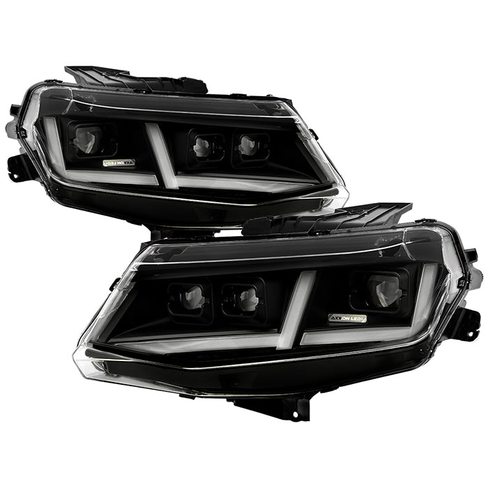 Xtune, Xtune Full LED Headlights Chevy Camaro (16-18) [Halogen w/ Sequential Turn Signal] Chrome or Black