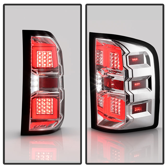 Xtune, Xtune Full LED Tail Lights Chevy Silverado 1500~3500 (07-13) Black or Chrome Housing