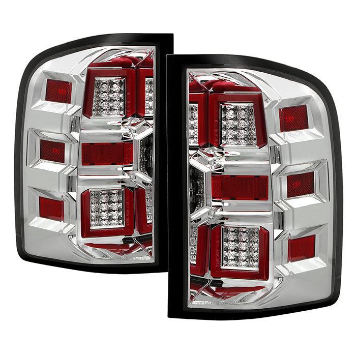 Xtune, Xtune Full LED Tail Lights Chevy Silverado 1500~3500 (07-13) Black or Chrome Housing