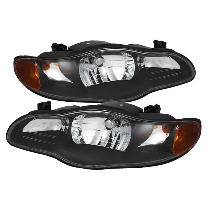 Xtune, Xtune Headlights Chevy Monte Carlo (00-05) [OEM Style] Black/ Chrome/ Black Smoked w/ Amber Corner Lights