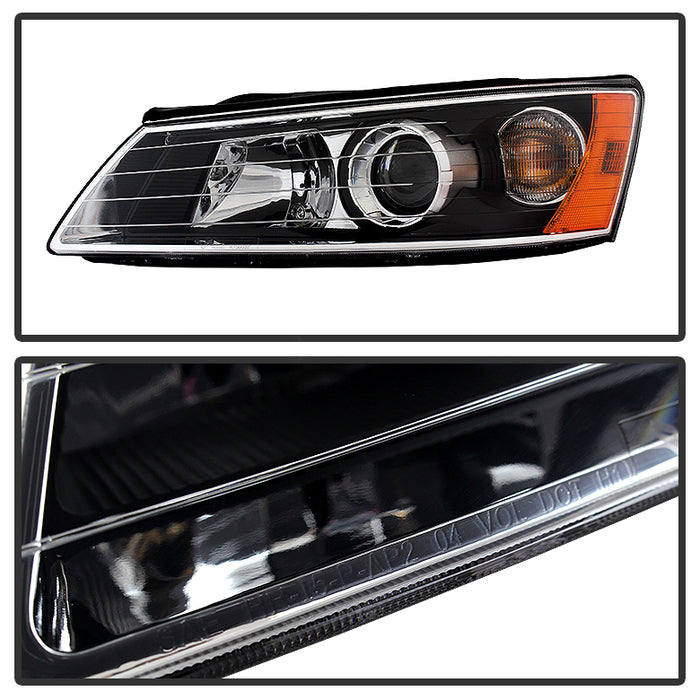 Xtune, Xtune Headlights Hyundai Sonata (06-08) [OEM Style] Black w/ Amber Turn Signal Lights