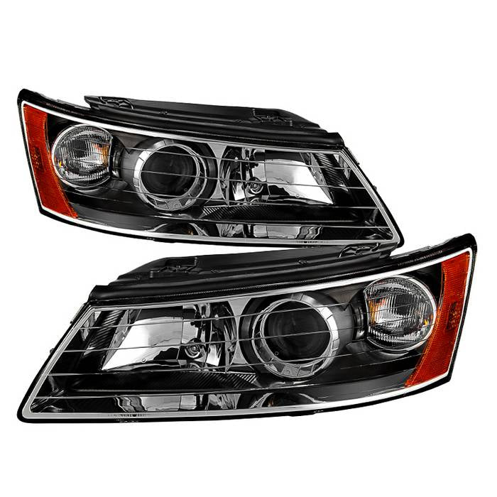 Xtune, Xtune Headlights Hyundai Sonata (06-08) [OEM Style] Black w/ Amber Turn Signal Lights