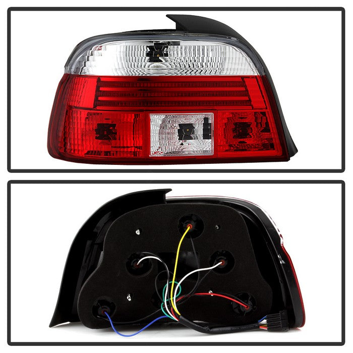 Xtune, Xtune LED Tail Lights BMW E39 5 Series (1997-2000) [Chrome Housing] Red Clear or Red Smoke Lens