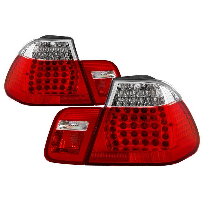 Xtune, Xtune LED Tail Lights BMW E46 3-Series Sedan (2002-2005) Red Clear