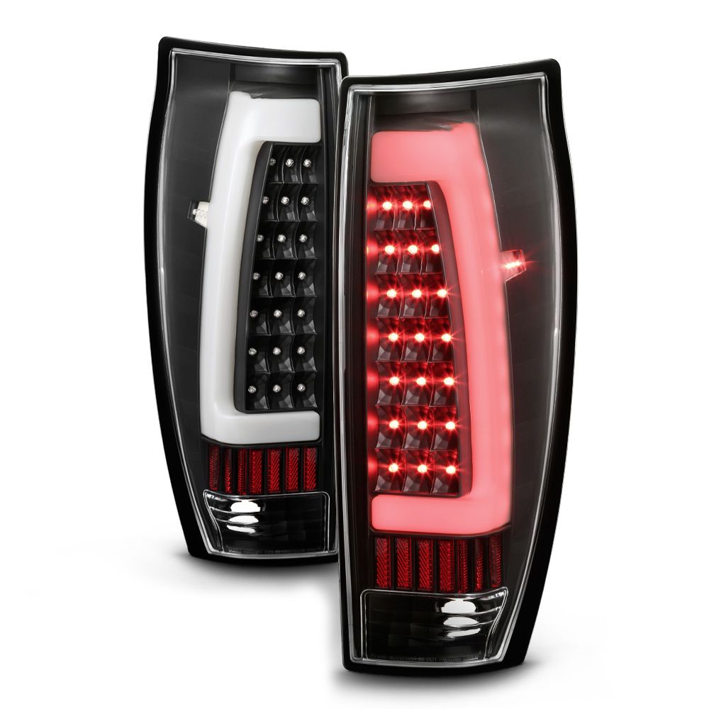 Xtune, Xtune LED Tail Lights Chevy Avalanche (02-06) [w/ LED Light Tube] Black or Black Smoked