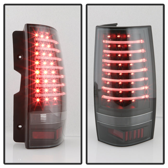 Xtune, Xtune LED Tail Lights Chevy Suburban (07-14) [w/ Light Bar LED] Chrome Housing / Red Smoked Lens