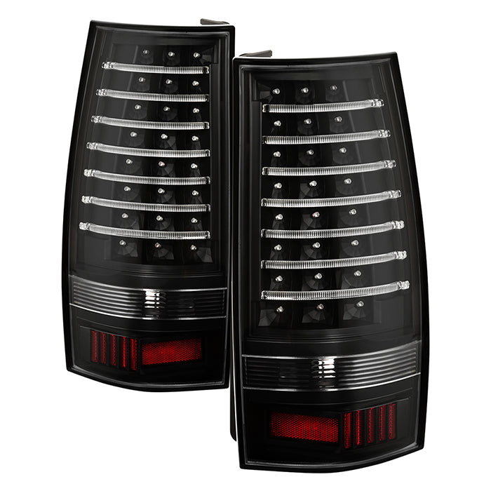 Xtune, Xtune LED Tail Lights Chevy Suburban (07-14) [w/ Light Bar LED] Chrome Housing / Red Smoked Lens