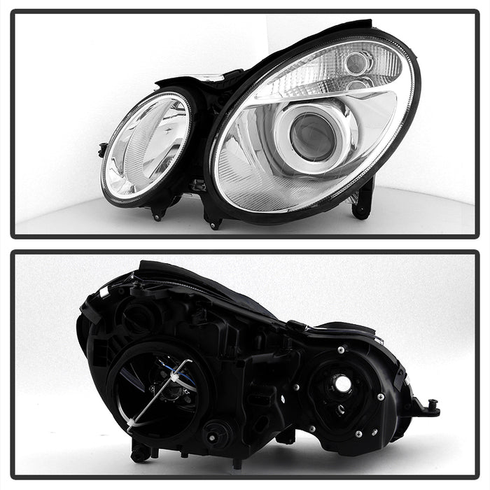 Xtune, Xtune OEM Projector Headlights Mercedes W203 C-Class (01-05) [Halogen Model] Chrome w/ Amber Turn Signal