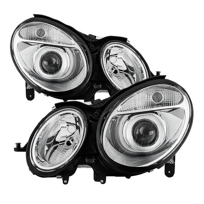 Xtune, Xtune OEM Projector Headlights Mercedes W203 C-Class (01-05) [Halogen Model] Chrome w/ Amber Turn Signal