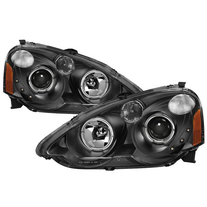 Xtune, Xtune Projector Headlights Acura RSX (02-04) [w/ LED Halo DRL] Black w/ Amber Turn Signal Lights